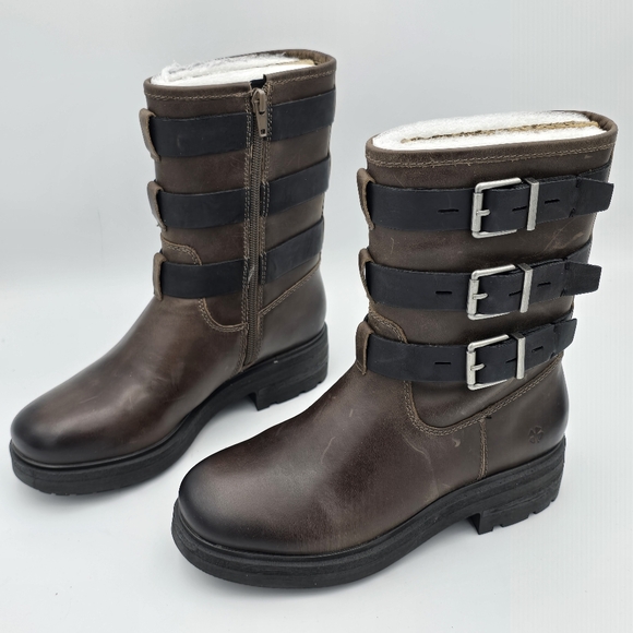 NEW Lucky Brand Cheviss Biker Boots, Dark Brown, Women's 5.5M - Picture 8 of 16